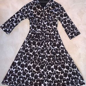 Samantha Sung Black and White Button Down Dress